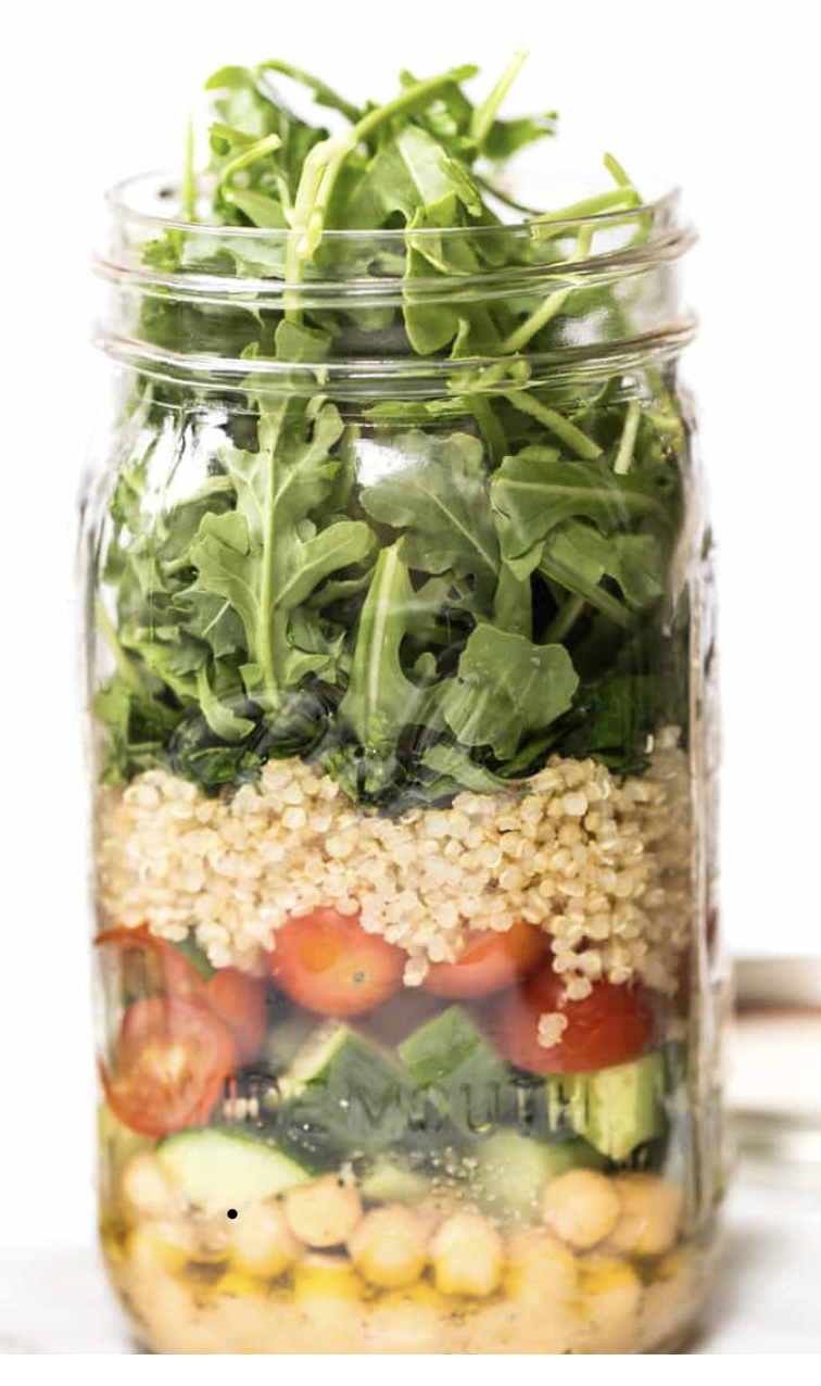 Layered Salad in Mason Jar