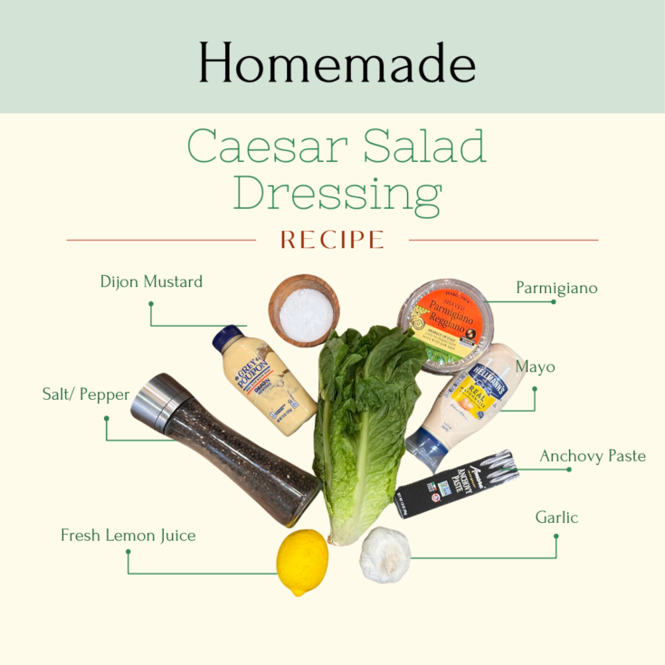 Ingredients for a caesar salad